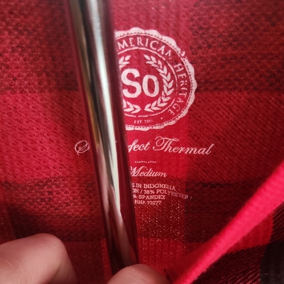 SO Red and Black Plaid Long Sleeve Tee - Picture 2 of 3